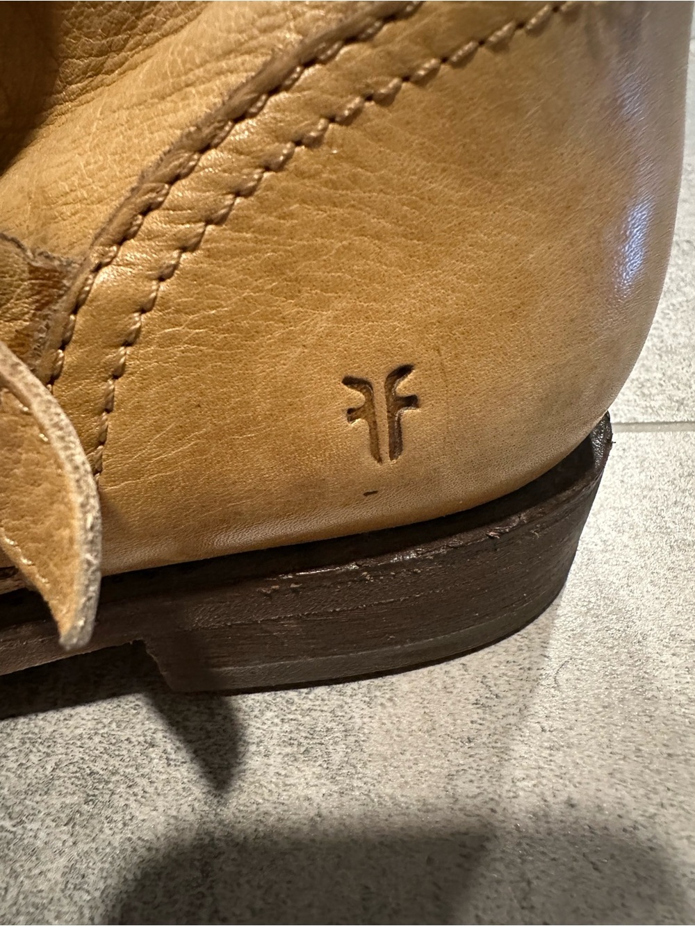 Women's Frye Slouch Camel Tan Leather Mid-Calf Boots - Picture 2 of 9